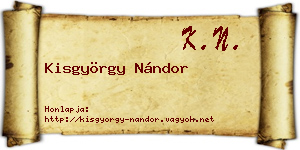 Kisgyörgy Nándor névjegykártya